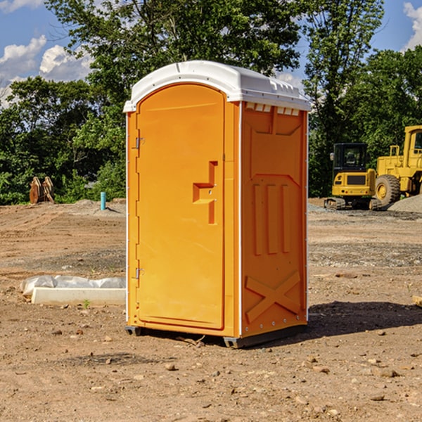 how often are the portable restrooms cleaned and serviced during a rental period in Mentone IN